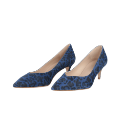 Zapatos de mujer azules tacón leopardo